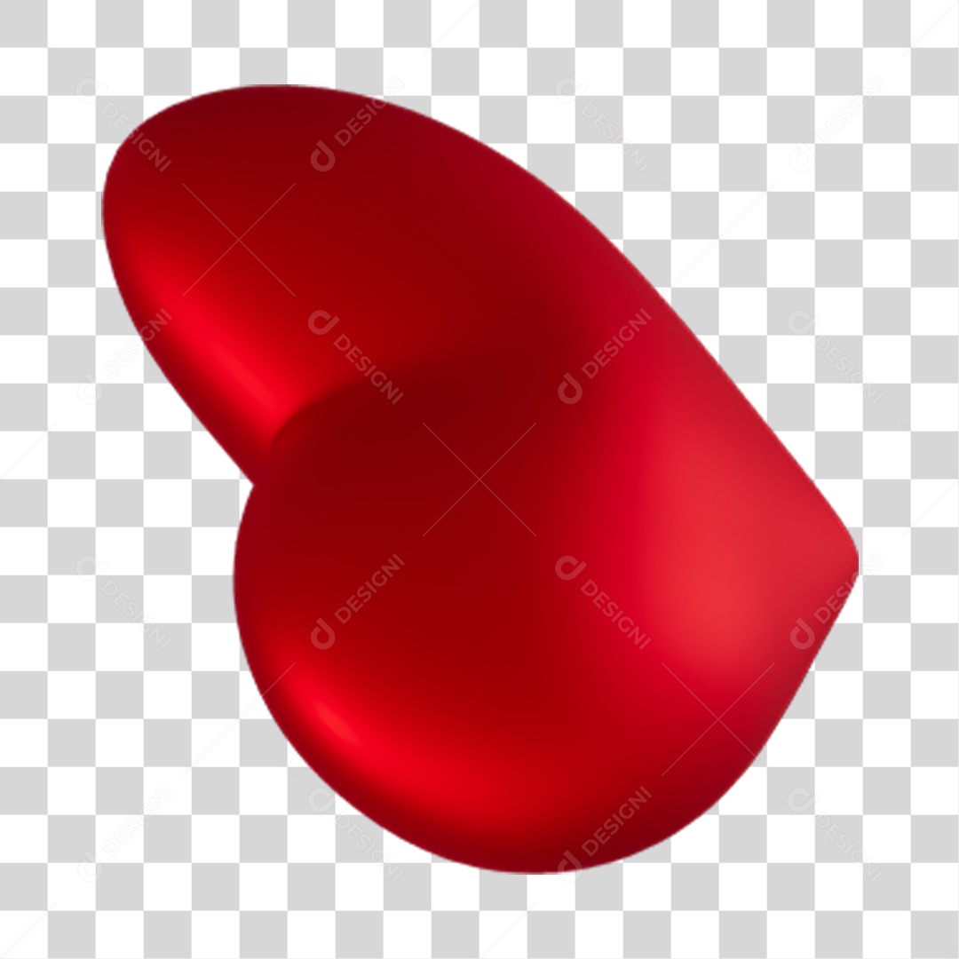 Elemento 3D de coração vermelho PNG Transparente