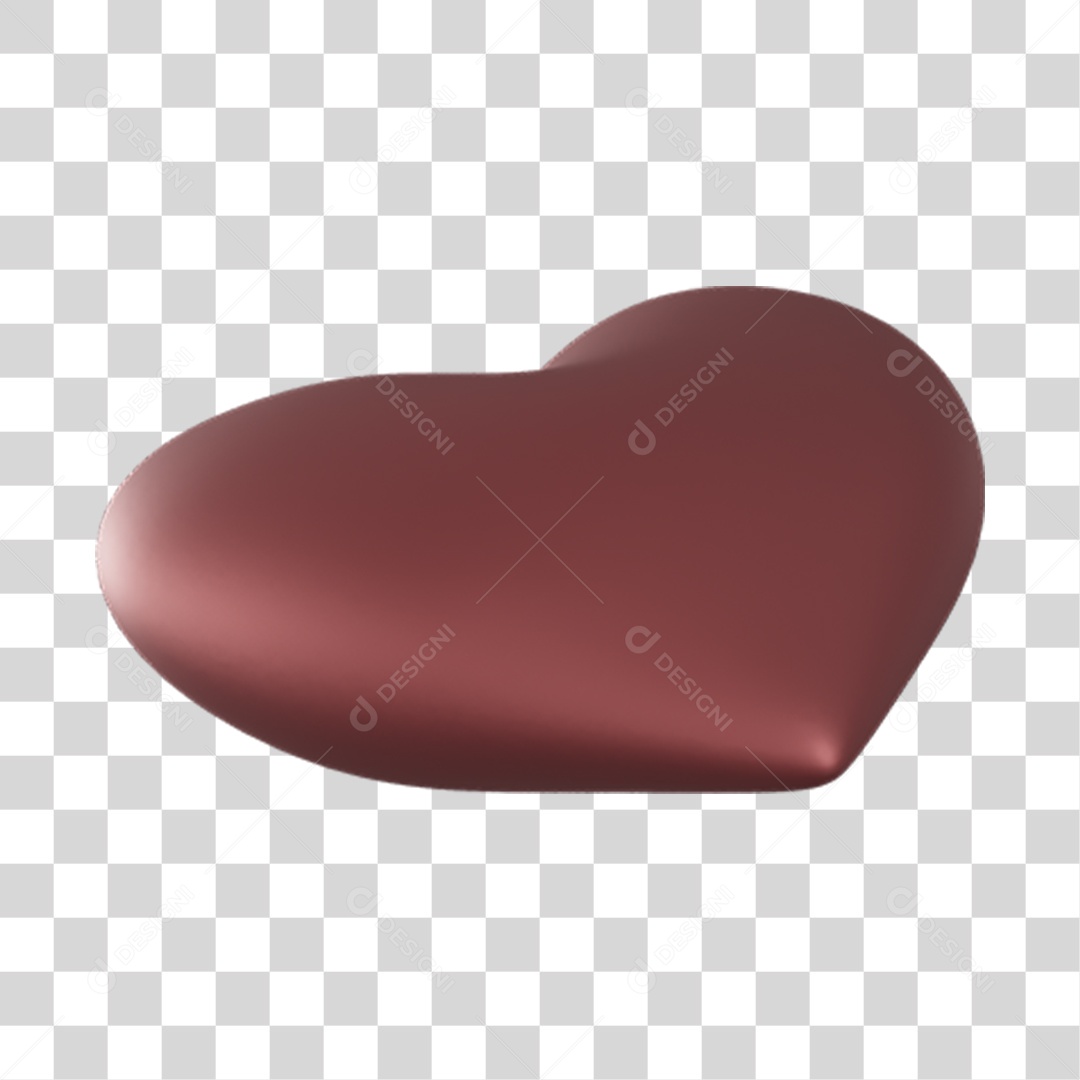 Elemento 3D de coração PNG Transparente