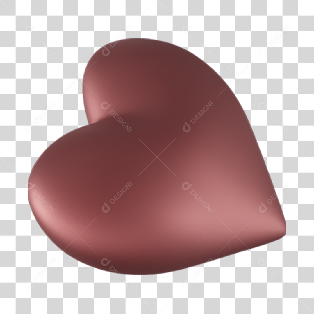 Elemento 3D de coração PNG Transparente