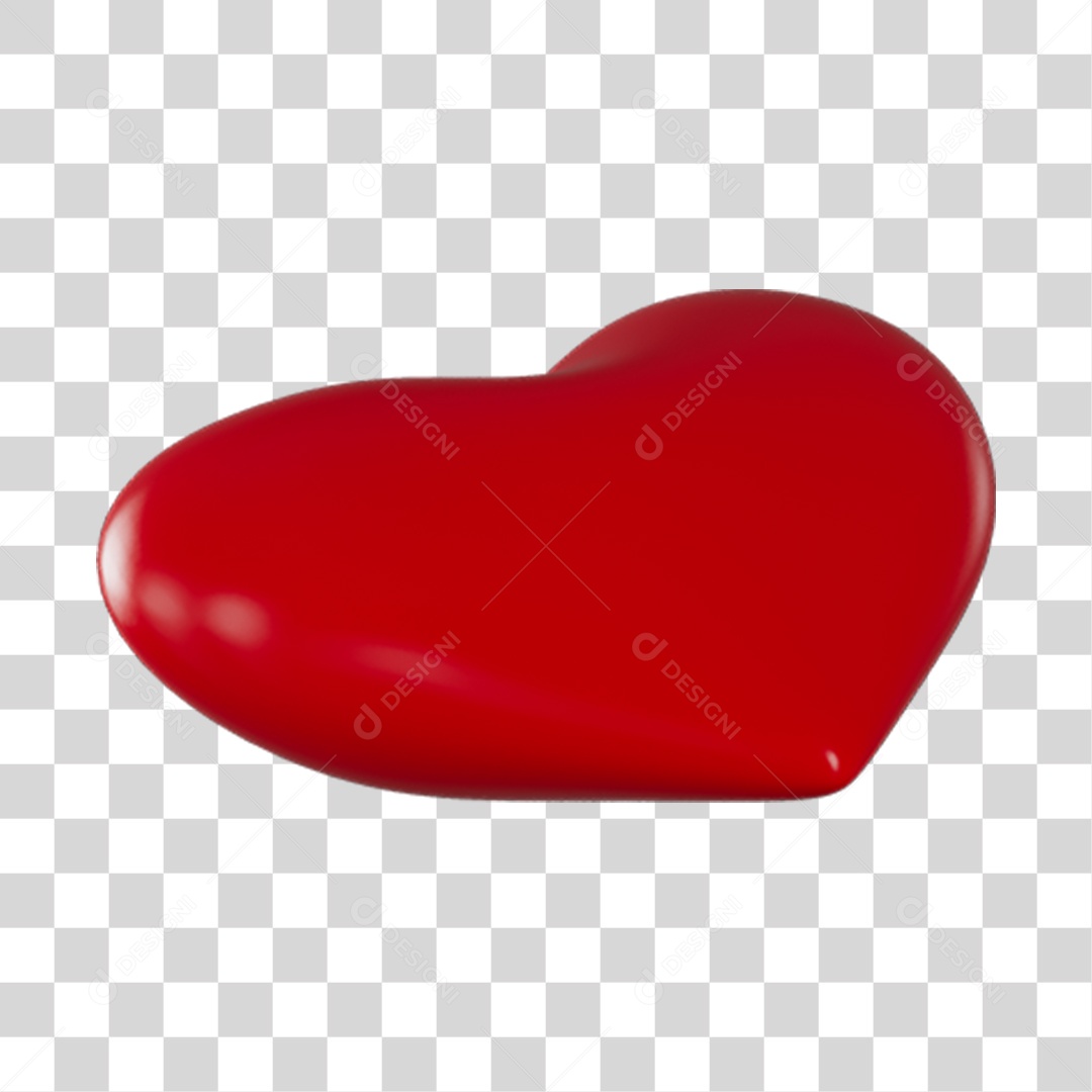 Elemento 3D de coração vermelho PNG Transparente