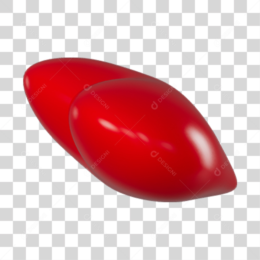 Elemento 3D de coração vermelho PNG Transparente