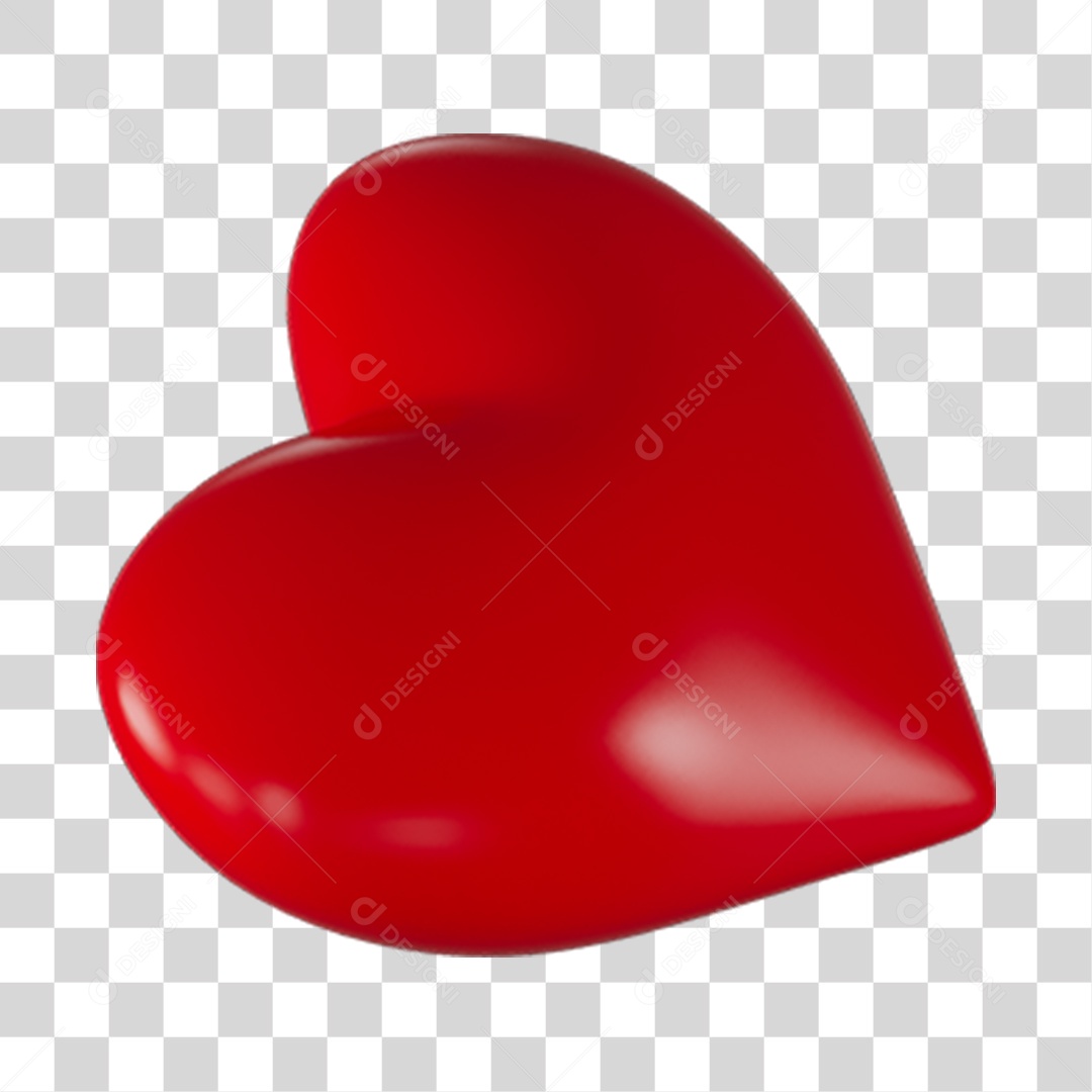 Elemento 3D de coração vermelho PNG Transparente