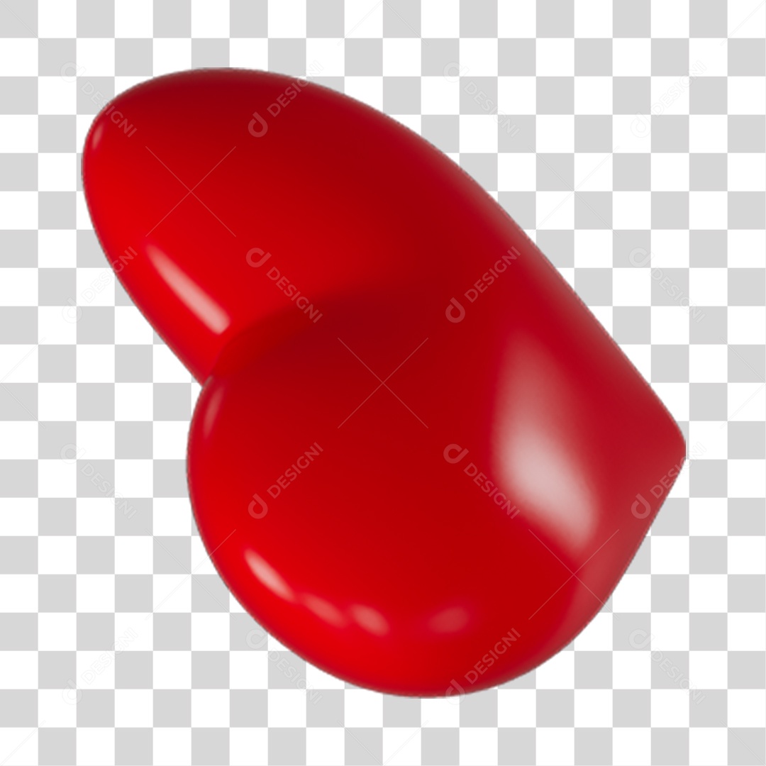 Elemento 3D de coração vermelho PNG Transparente