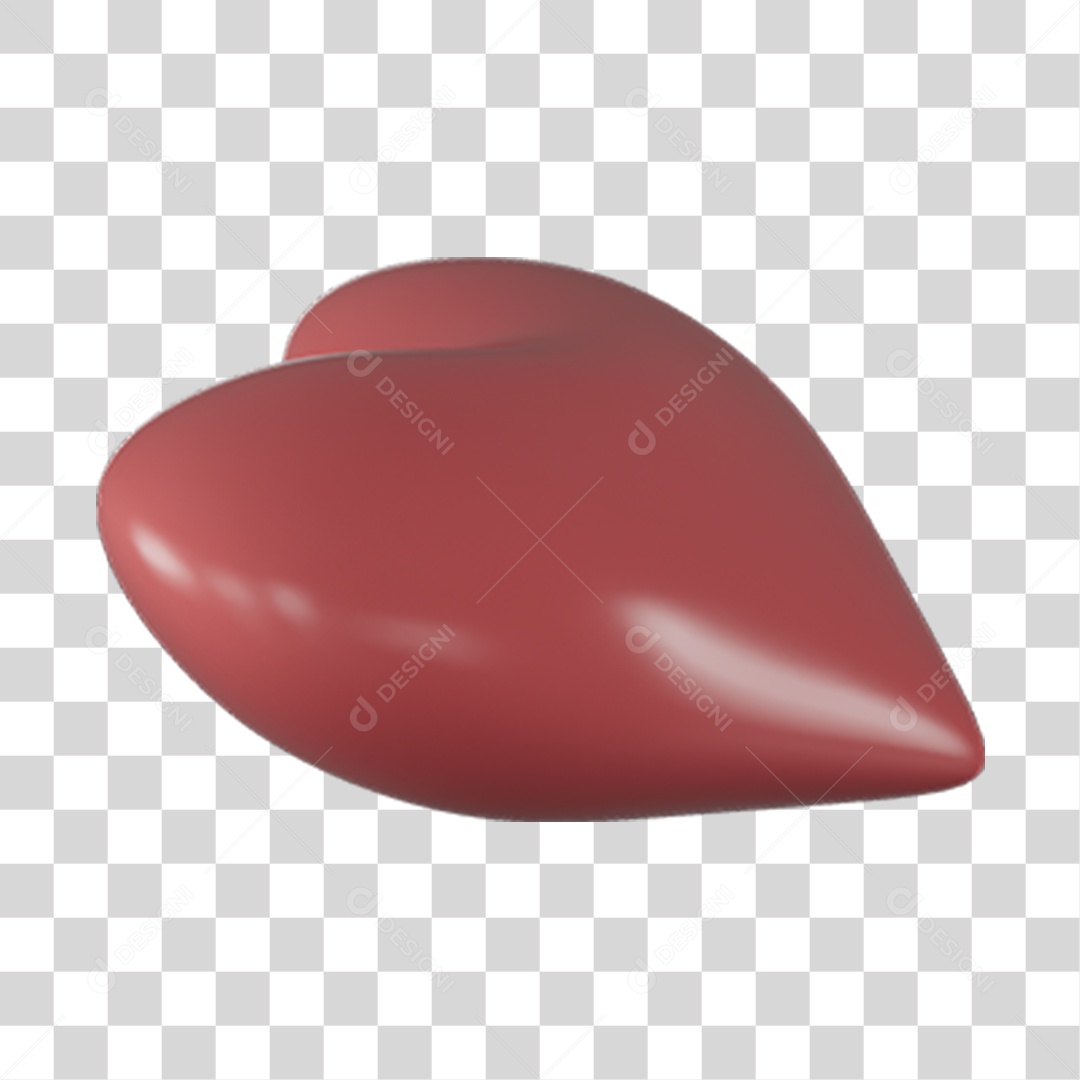 Elemento 3D de coração vermelho PNG Transparente
