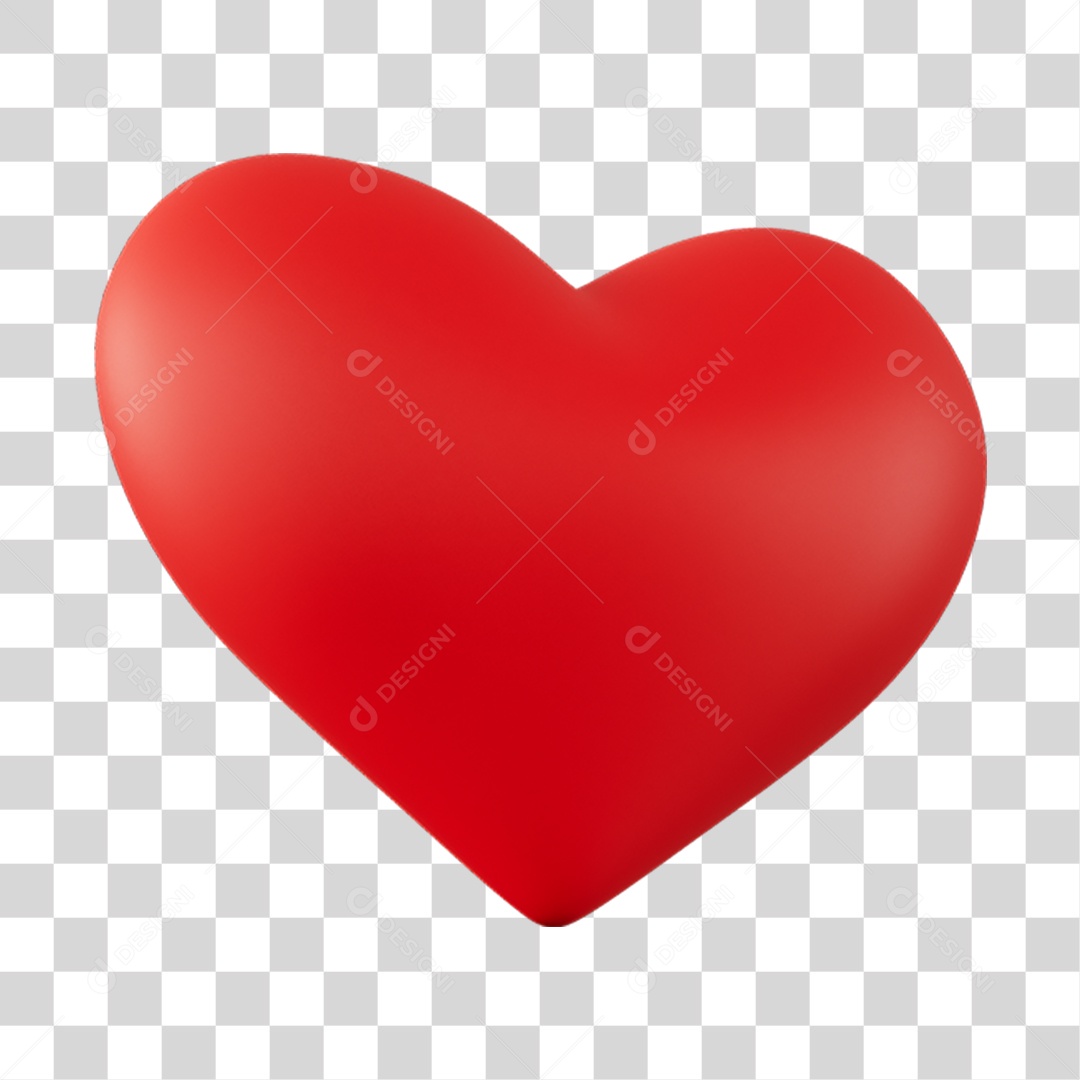 Elemento 3D de coração vermelho PNG Transparente