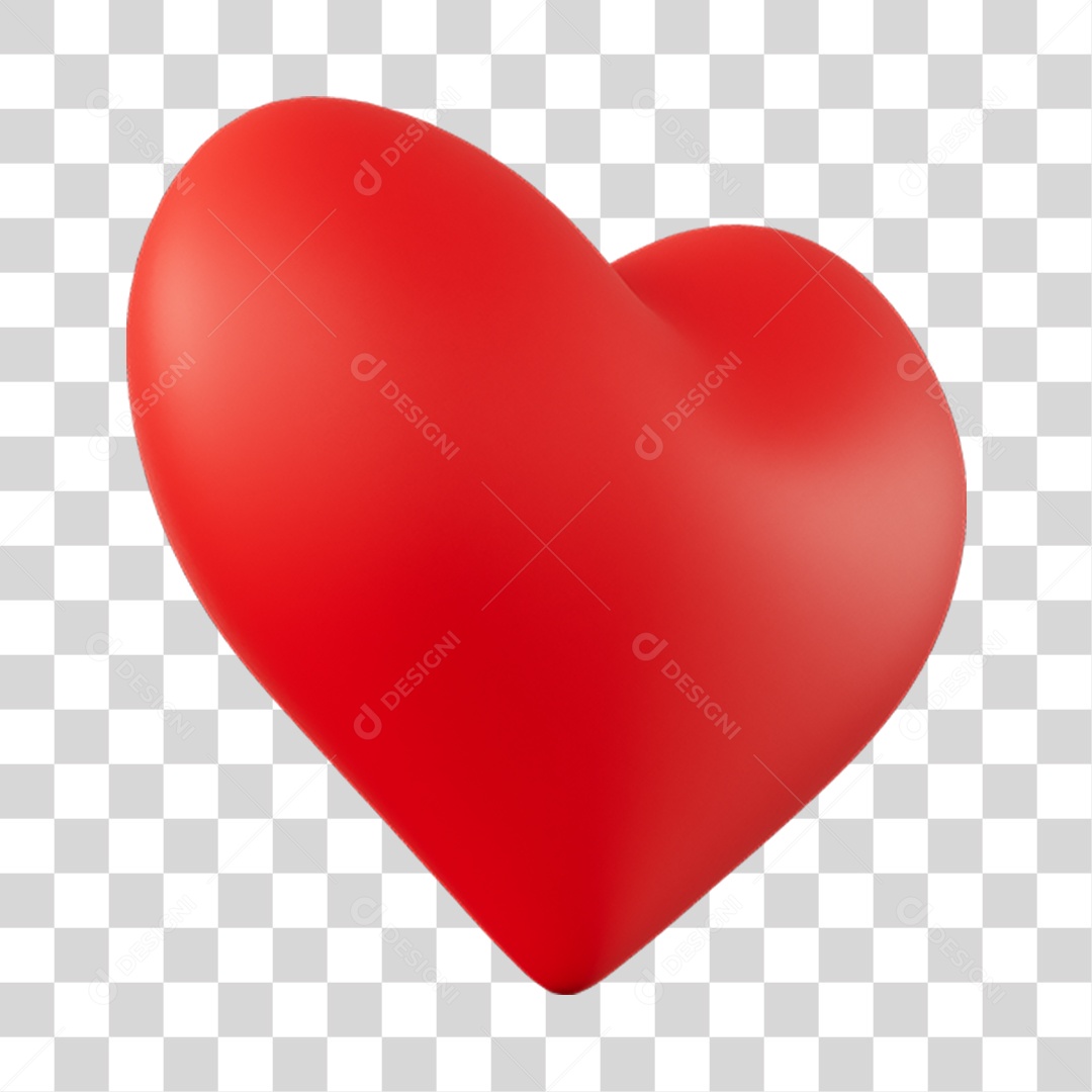 Elemento 3D de coração vermelho PNG Transparente
