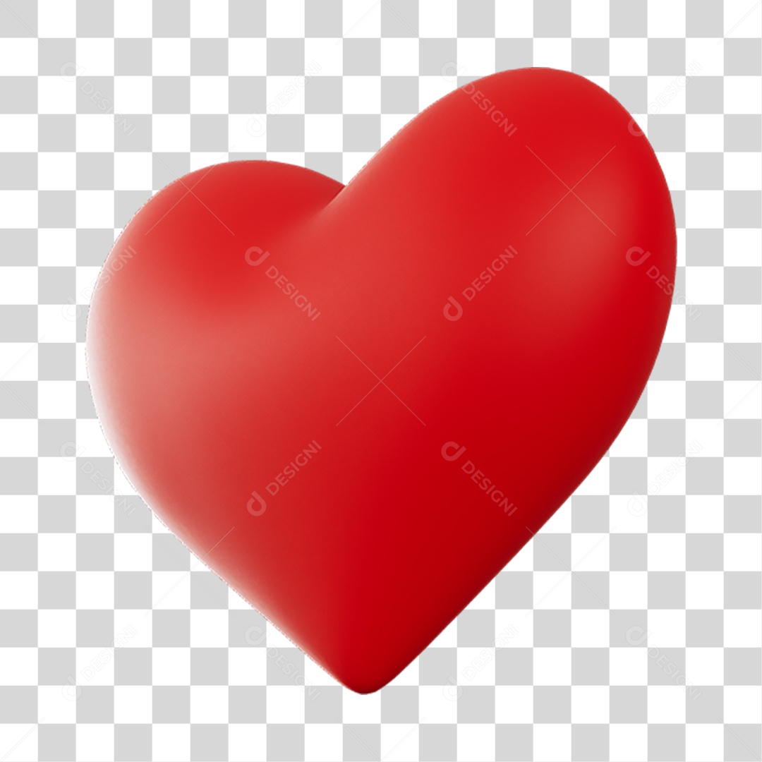 Elemento 3D de coração vermelho PNG Transparente