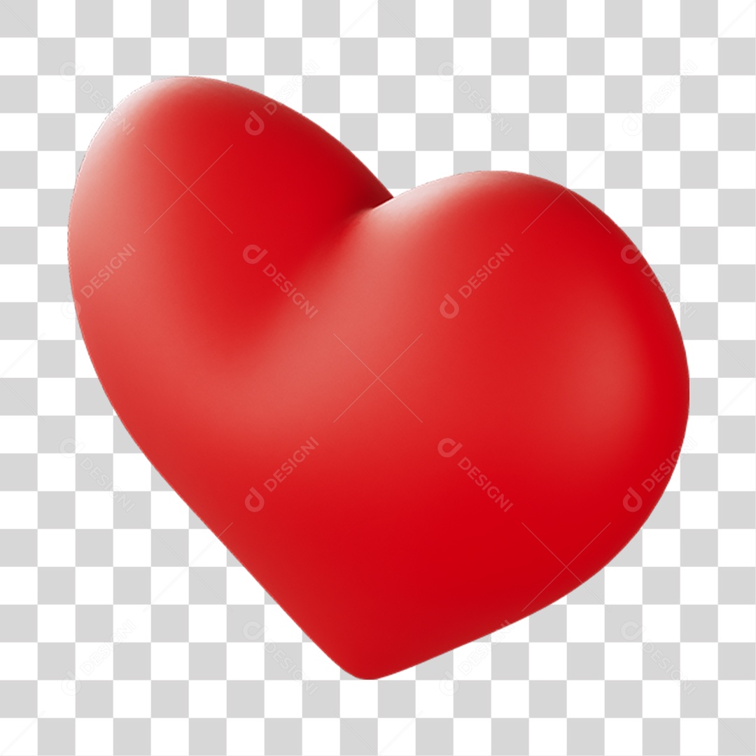 Elemento 3D de coração vermelho PNG Transparente