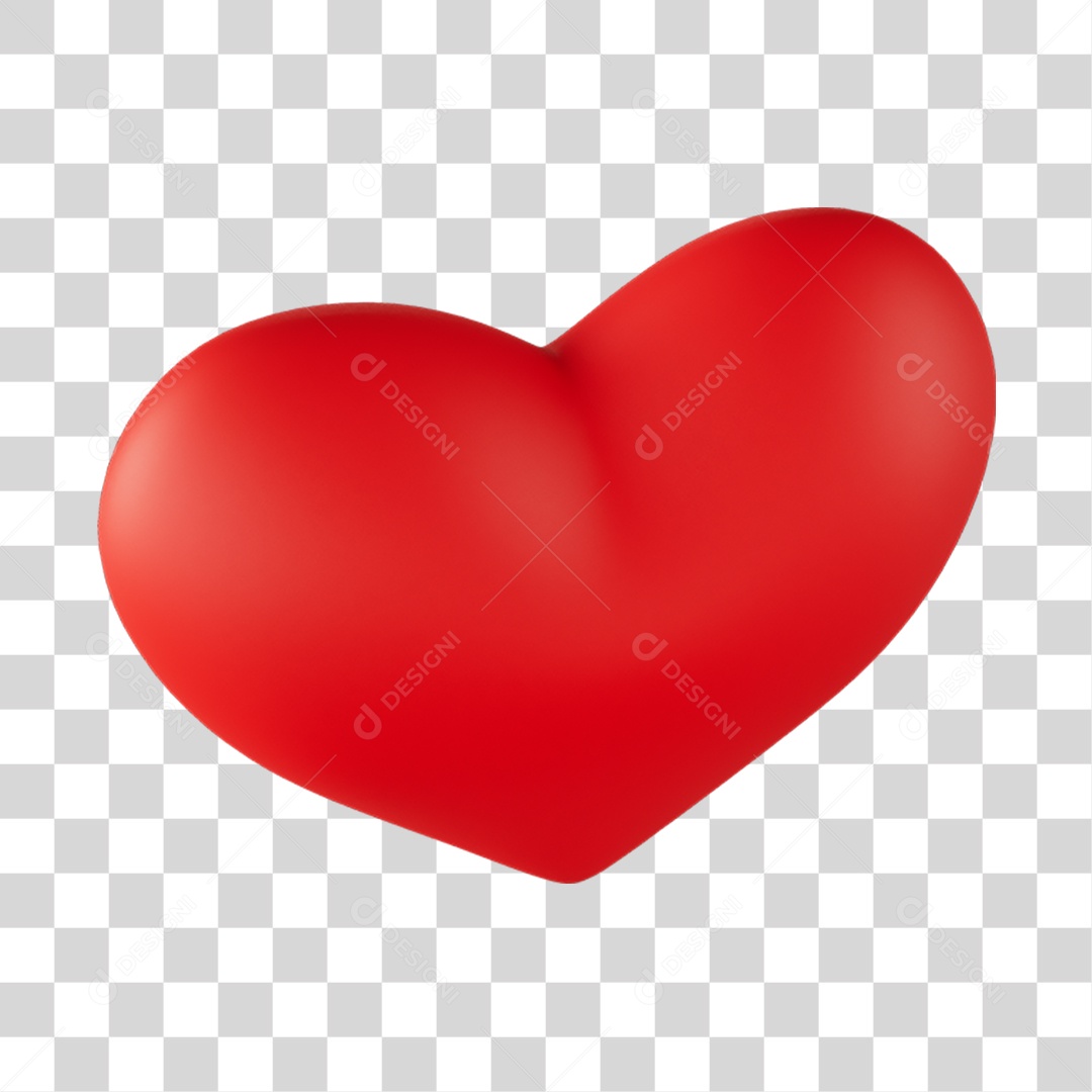 Elemento 3D de coração vermelho PNG Transparente
