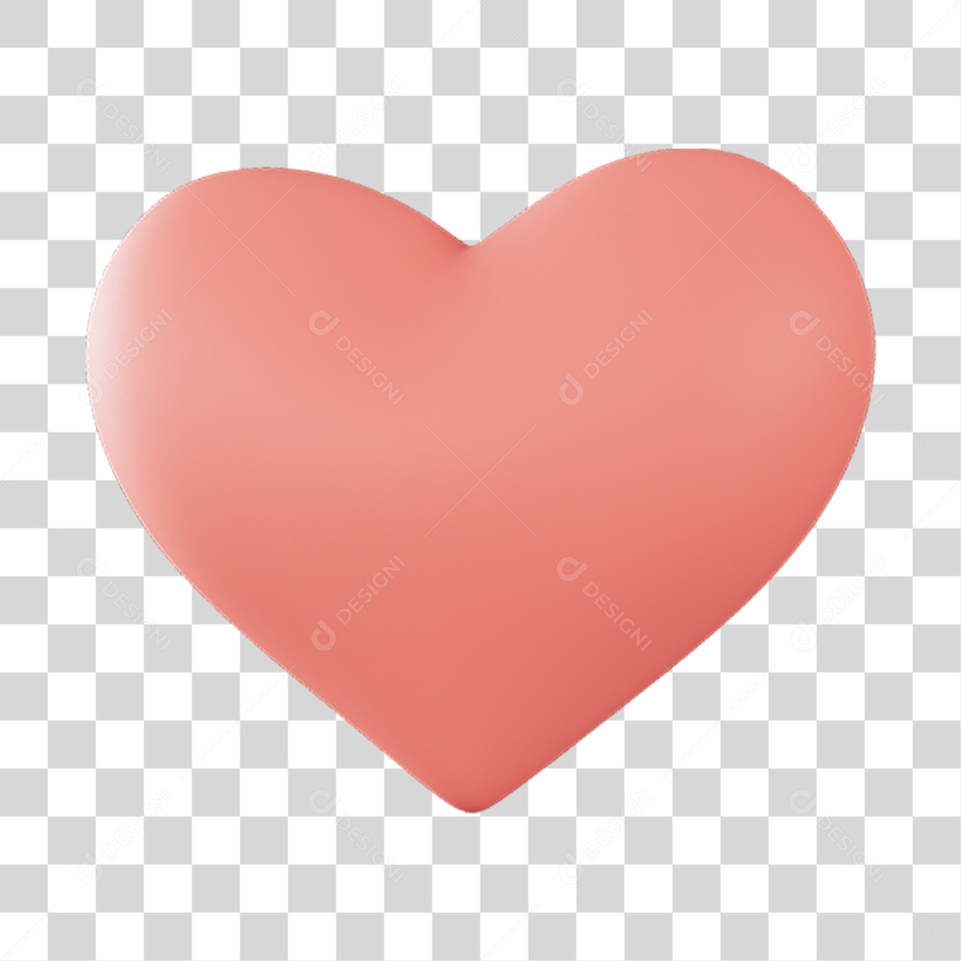 Elemento 3D de coração rosa PNG Transparente