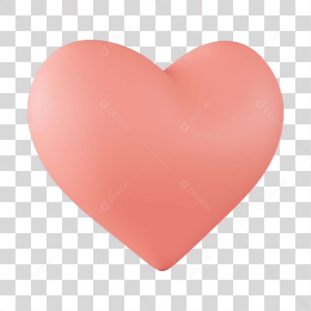 Elemento 3D de coração rosa PNG Transparente
