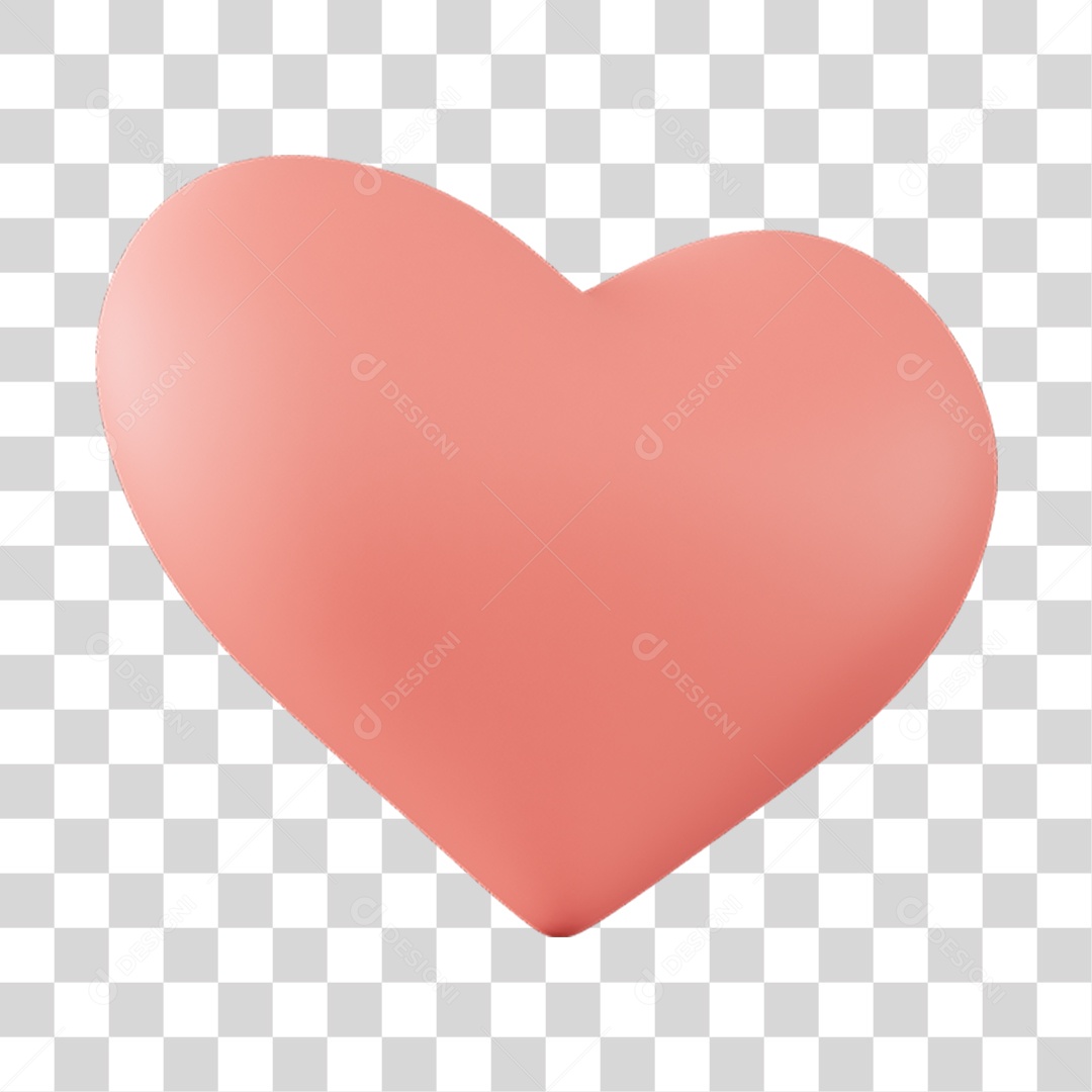 Elemento 3D de coração rosa PNG Transparente
