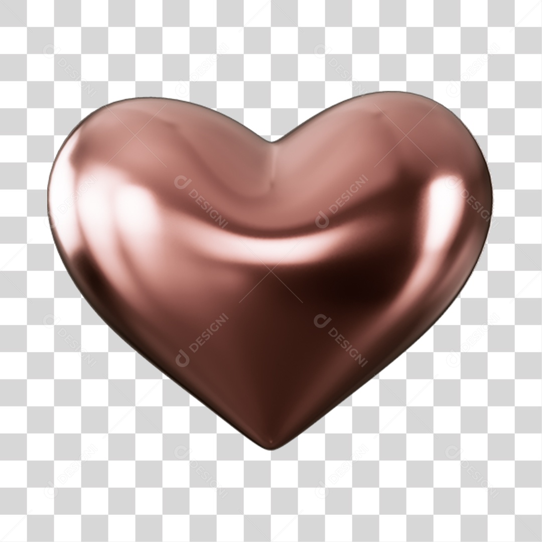Elemento 3D de coração PNG Transparente