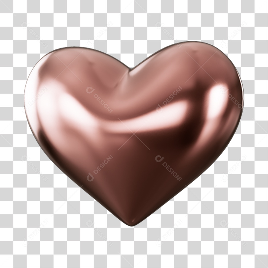 Elemento 3D de coração PNG Transparente