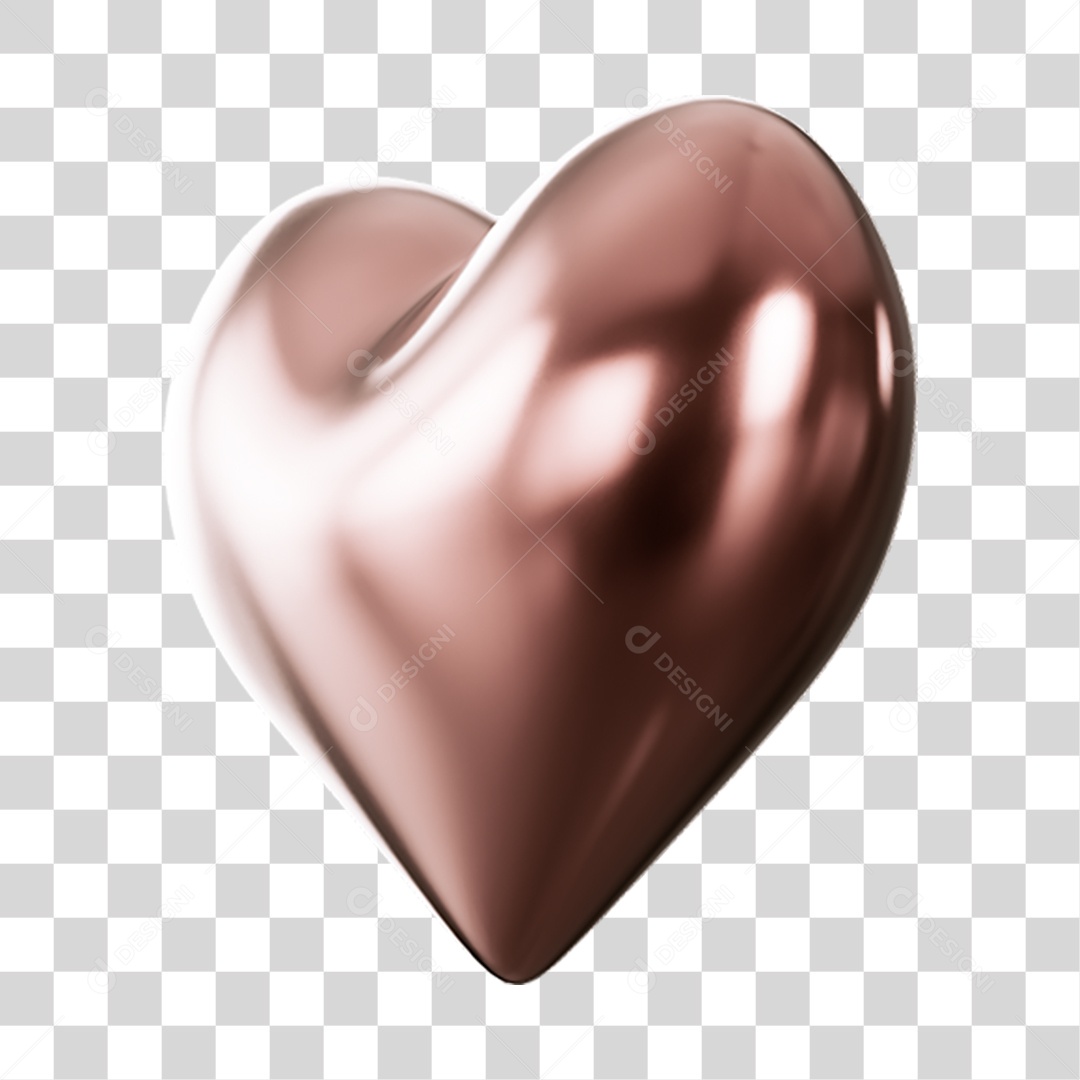 Elemento 3D de coração PNG Transparente