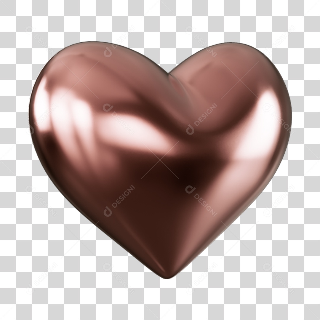 Elemento 3D de coração PNG Transparente