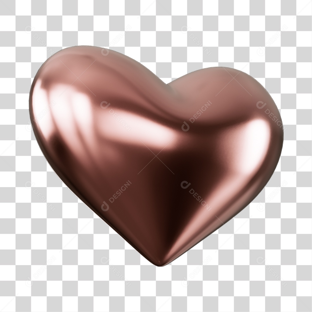 Elemento 3D de coração PNG Transparente
