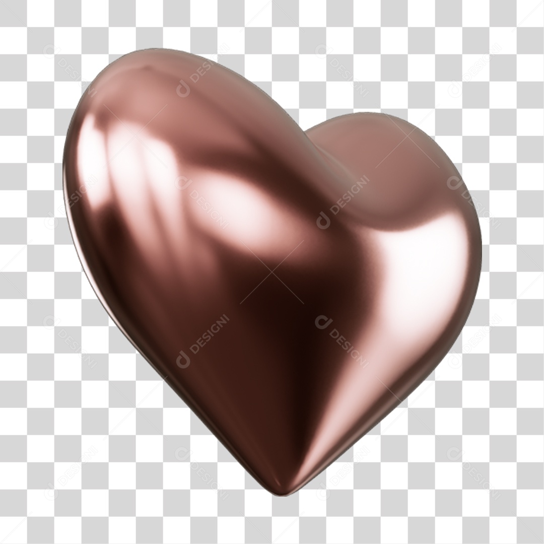 Elemento 3D de coração PNG Transparente