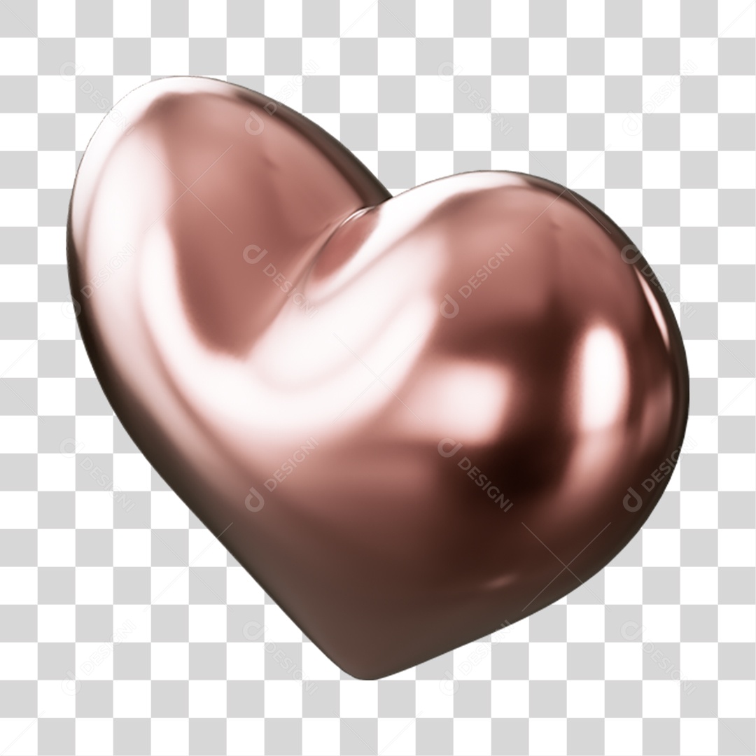 Elemento 3D de coração PNG Transparente