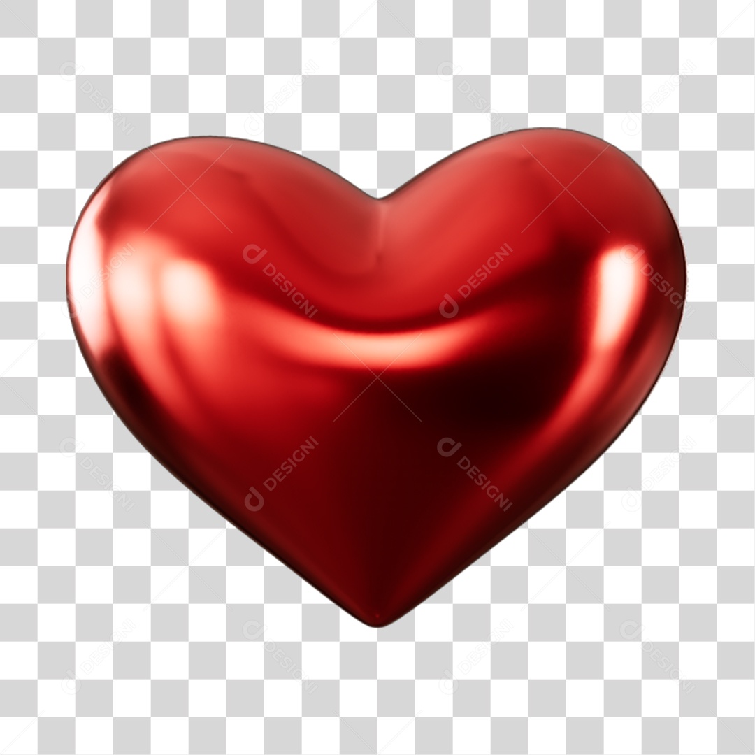 Elemento 3D de coração vermelho PNG Transparente