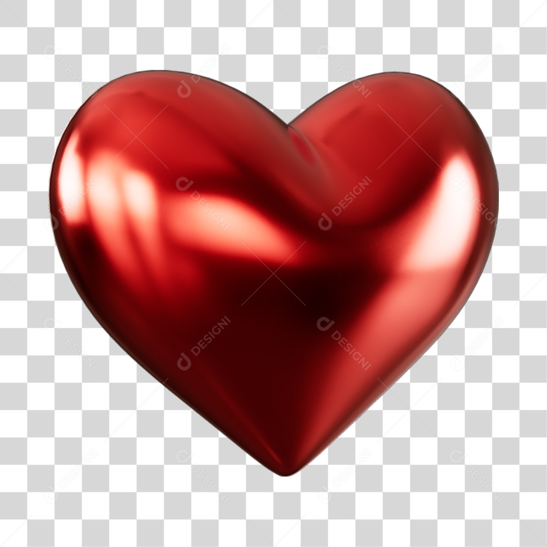 Elemento 3D de coração vermelho PNG Transparente