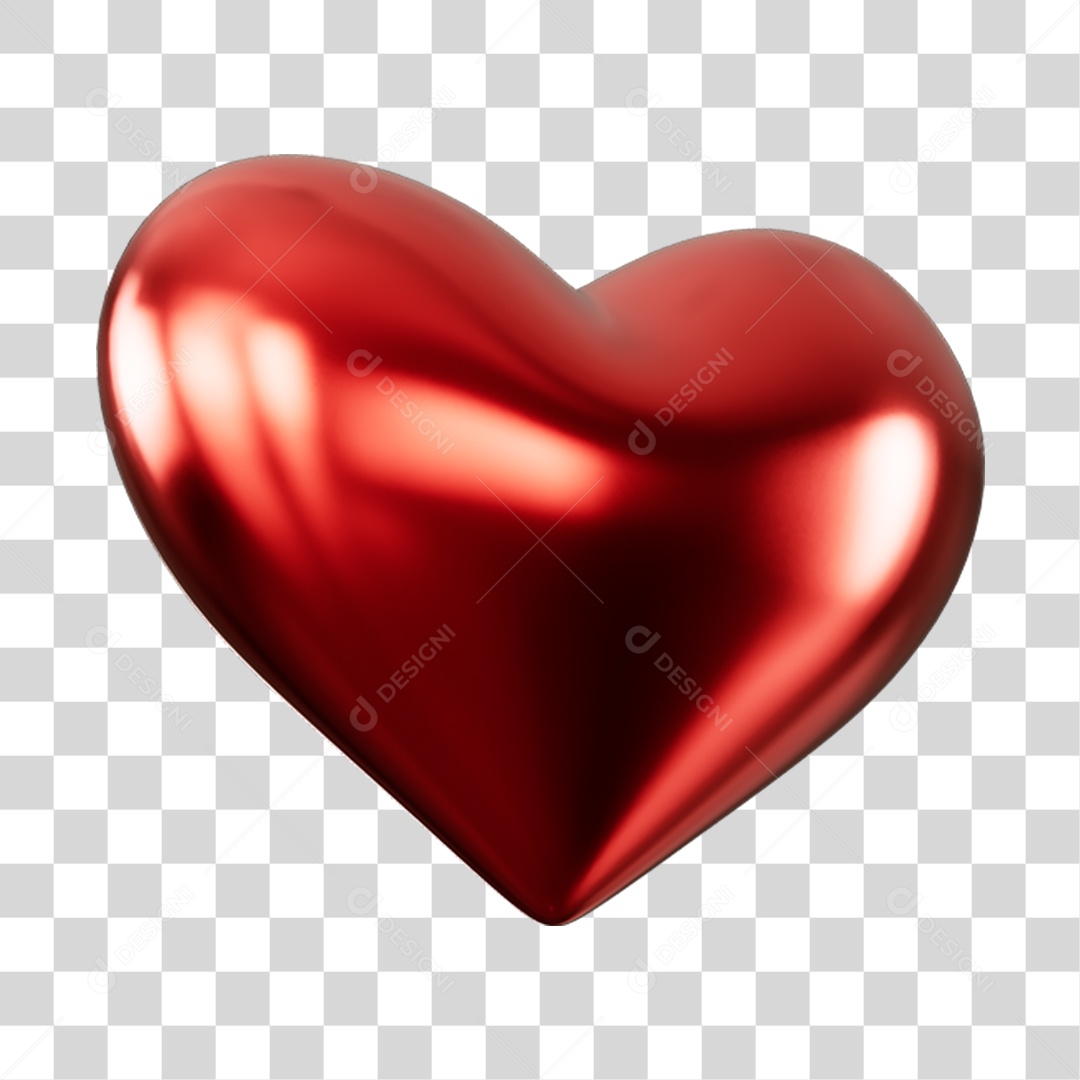 Elemento 3D de coração vermelho PNG Transparente