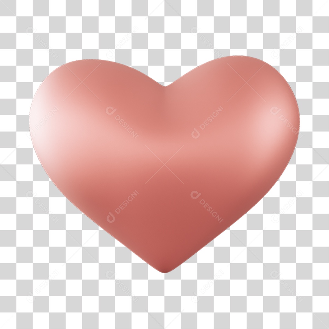 Elemento 3D de coração PNG Transparente
