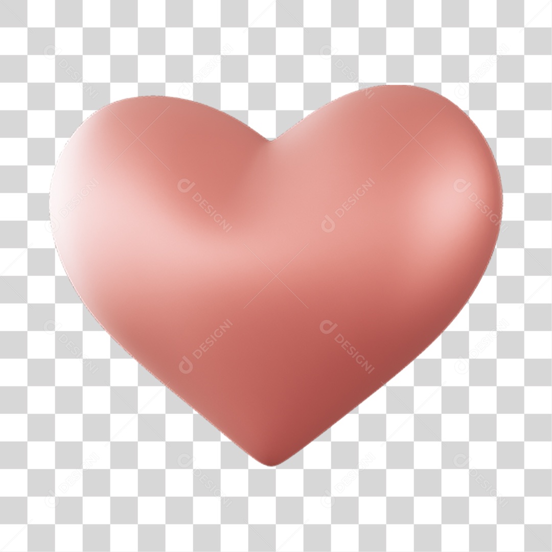 Elemento 3D de coração PNG Transparente