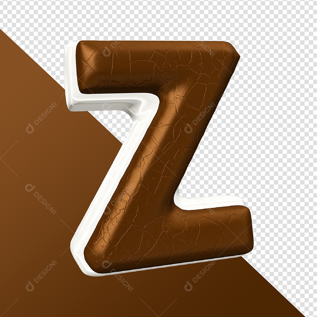 Letra Z Feita Com Rosquinha De Chocolate Elemento 3D Para Composição PSD