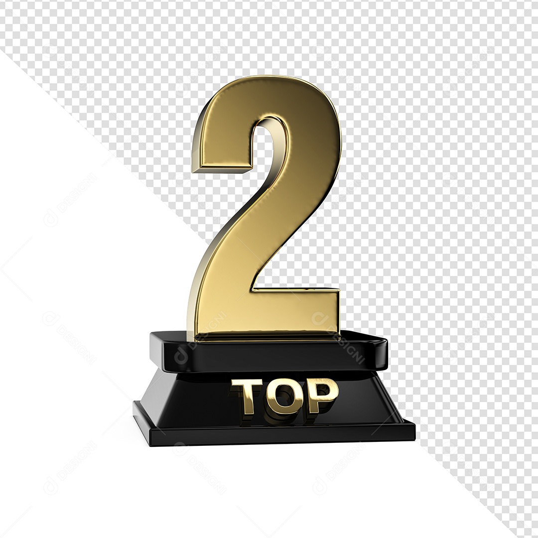 Top 2 Dourado Elemento 3D Para Composição PSD