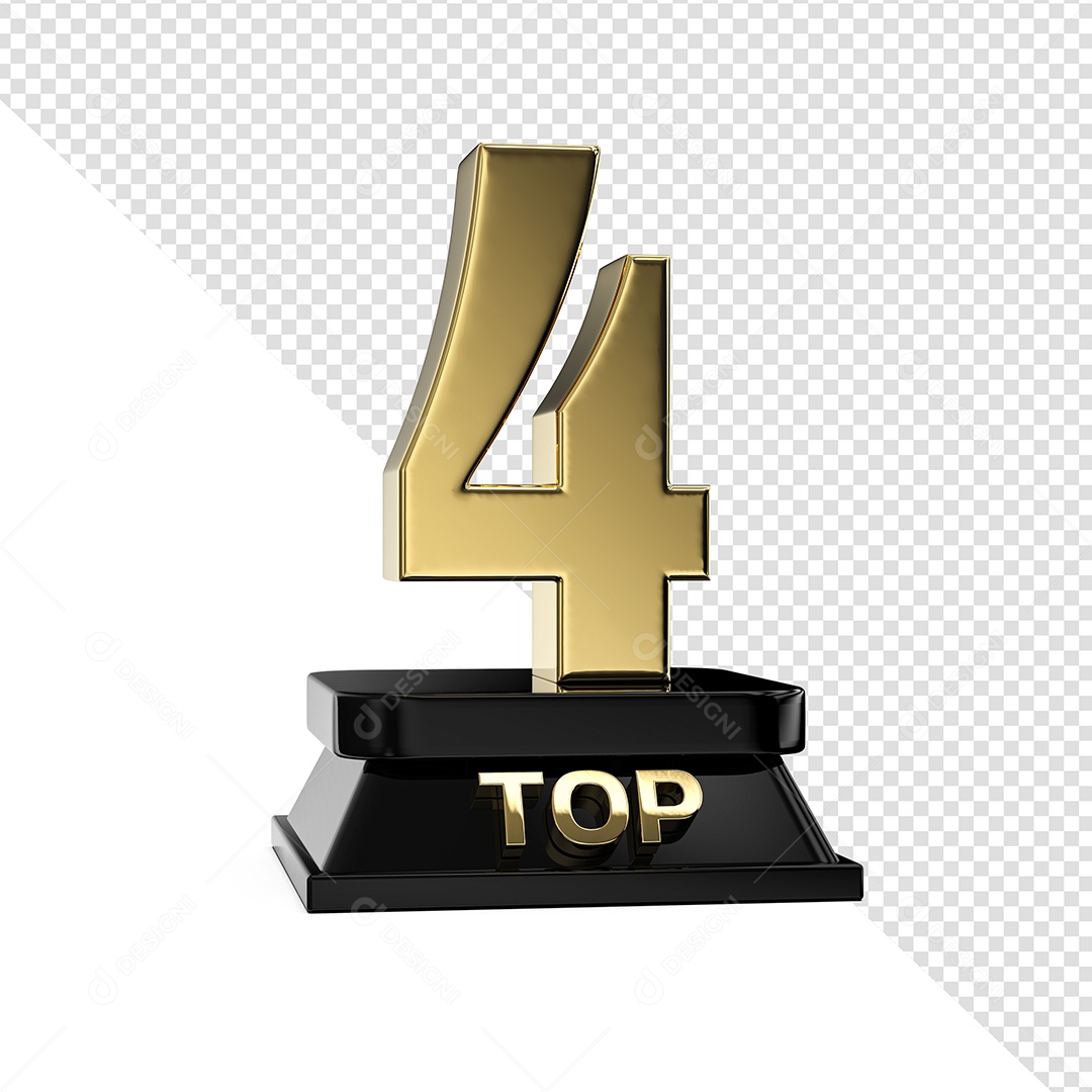 Top 4 Dourado Elemento 3D Para Composição PSD