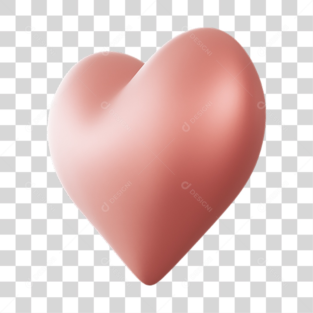 Elemento 3D de coração PNG Transparente