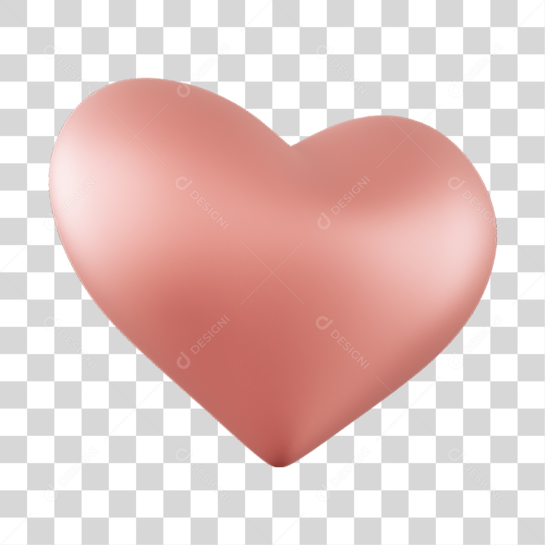 Elemento 3D de coração PNG Transparente