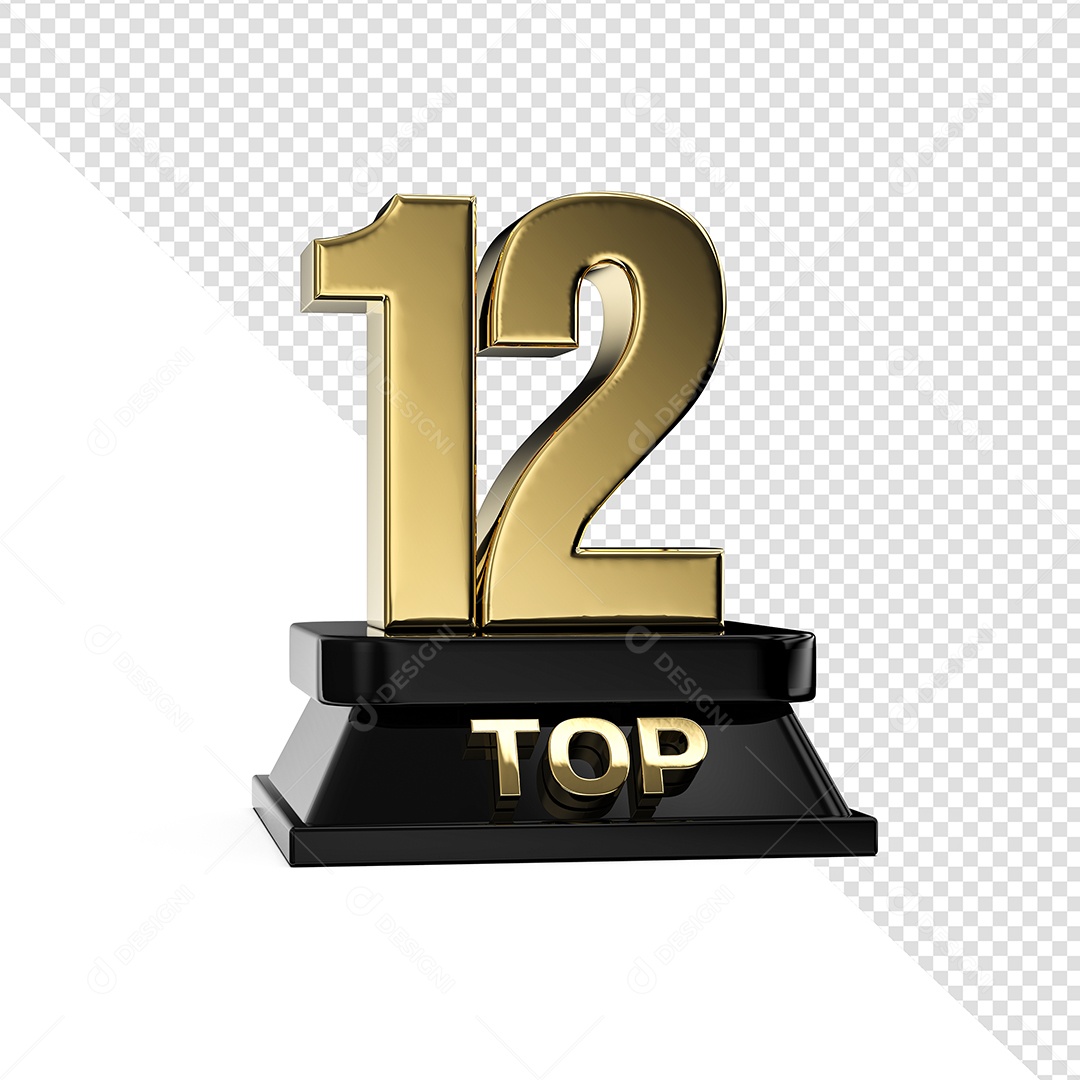 Top 12 Dourado Elemento 3D Para Composição PSD