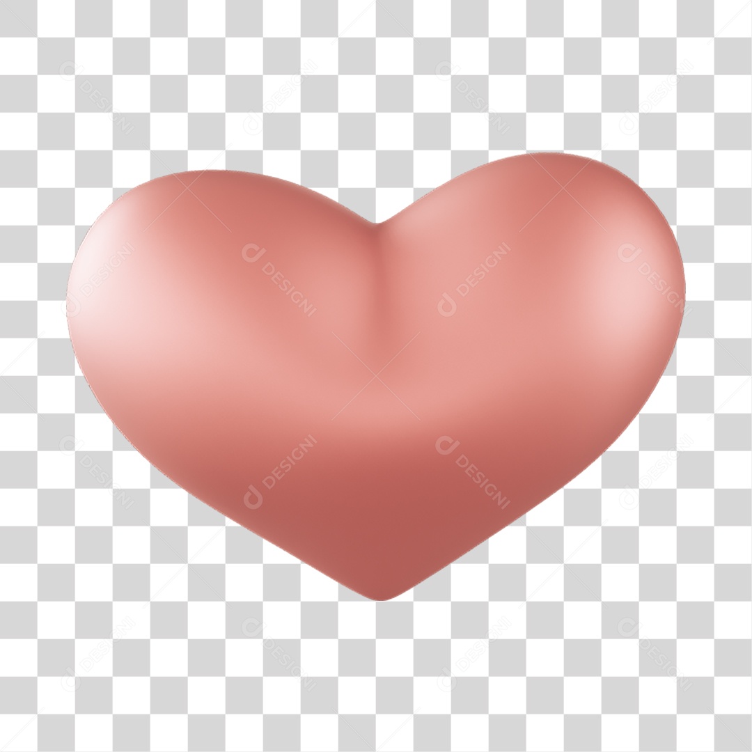 Elemento 3D de coração vermelho PNG Transparente