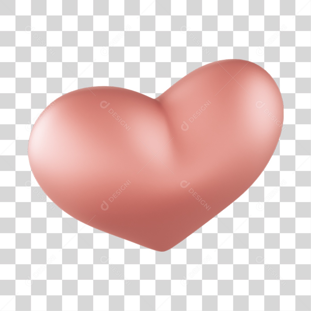 Elemento 3D de coração vermelho PNG Transparente