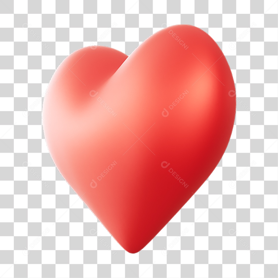 Elemento 3D de coração vermelho PNG Transparente