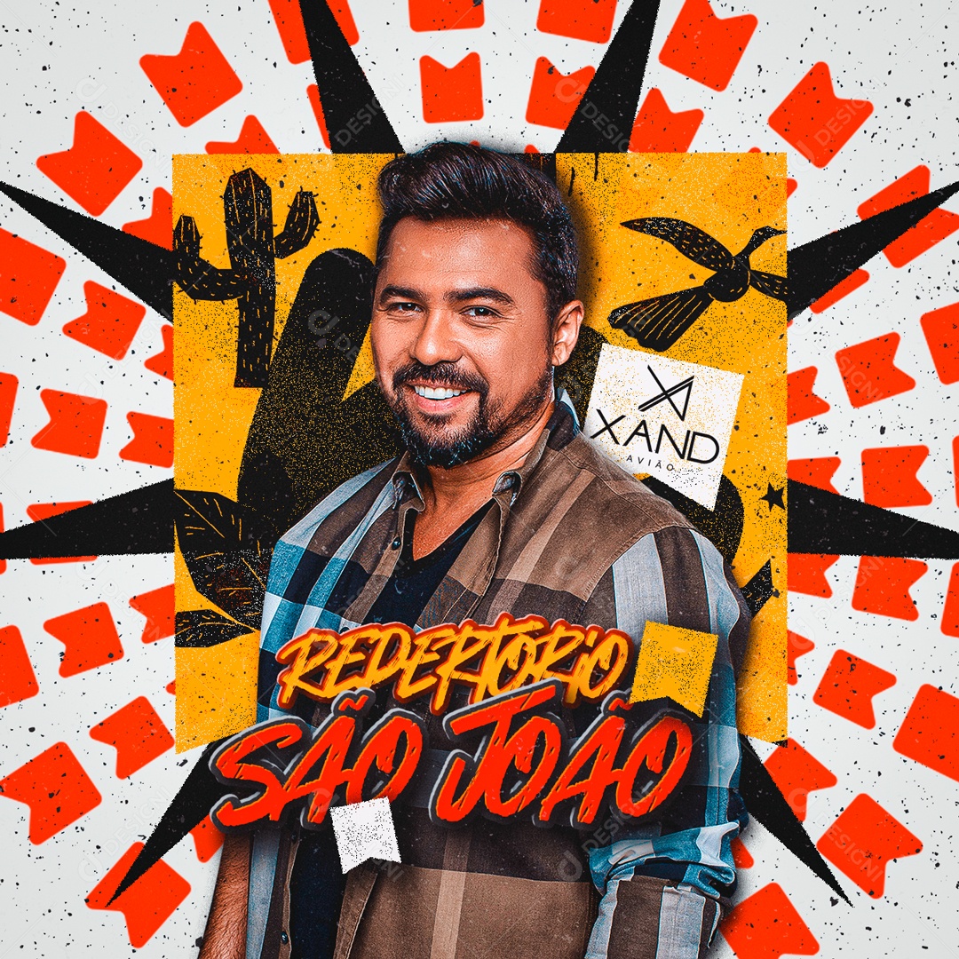 Flyer Repertorio São João Xand Avião Social Media PSD Editável