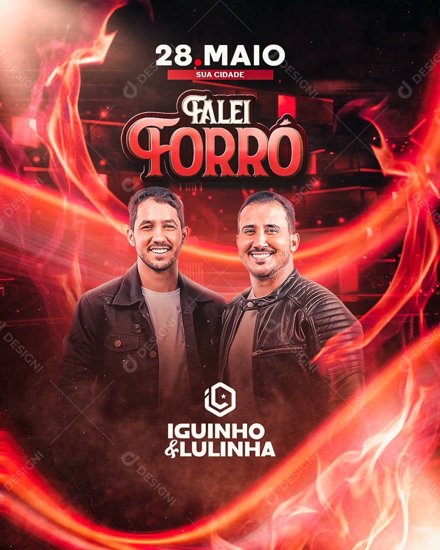 Flyer Festas Falei Forró Social Media PSD Editável