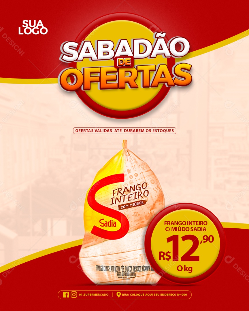 Social Media Story Sabadão De Ofertas Frango Inteiro PSD Editavel
