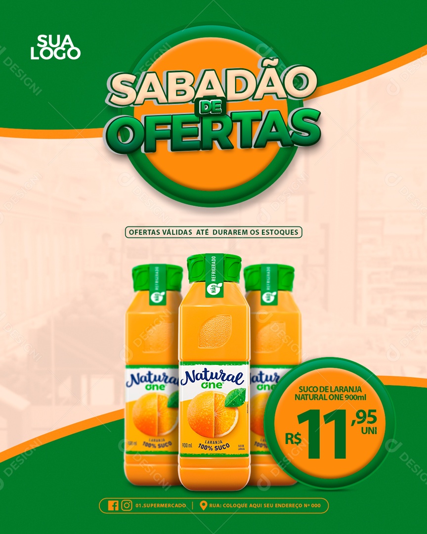 Story Sabadão De Ofertas Suco Natural Laranja Social Media PSD Editavel
