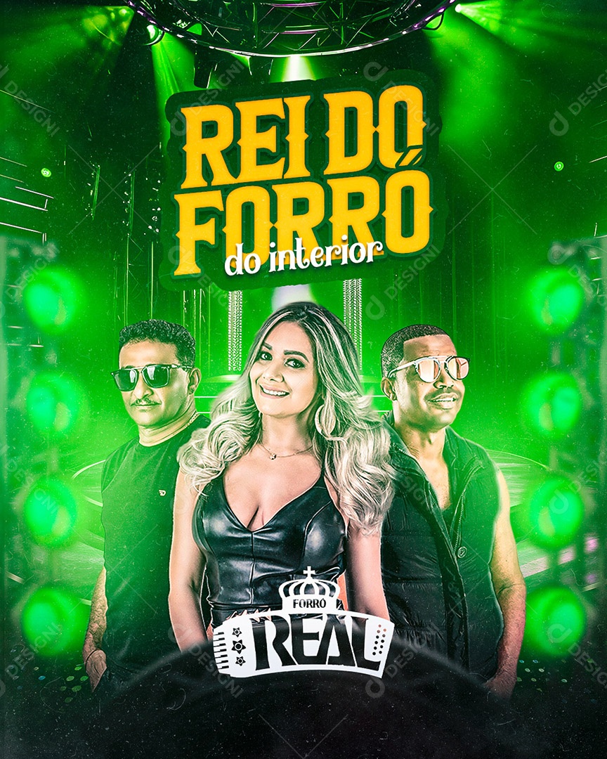 Flyer Rei do Forró Do Interior Forró Real Social Media PSD Editável