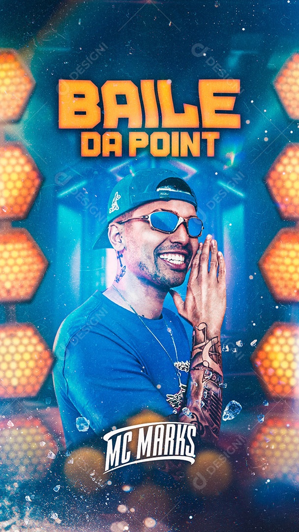 Flyer Baile da  Point MC Marks Story Social Media PSD Editável