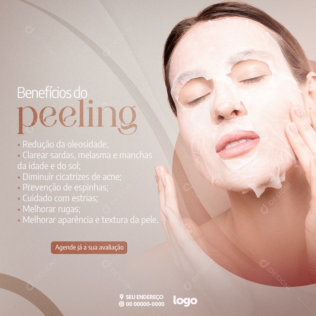 Social Media Benefícios Do Peeling Estética PSD Editável