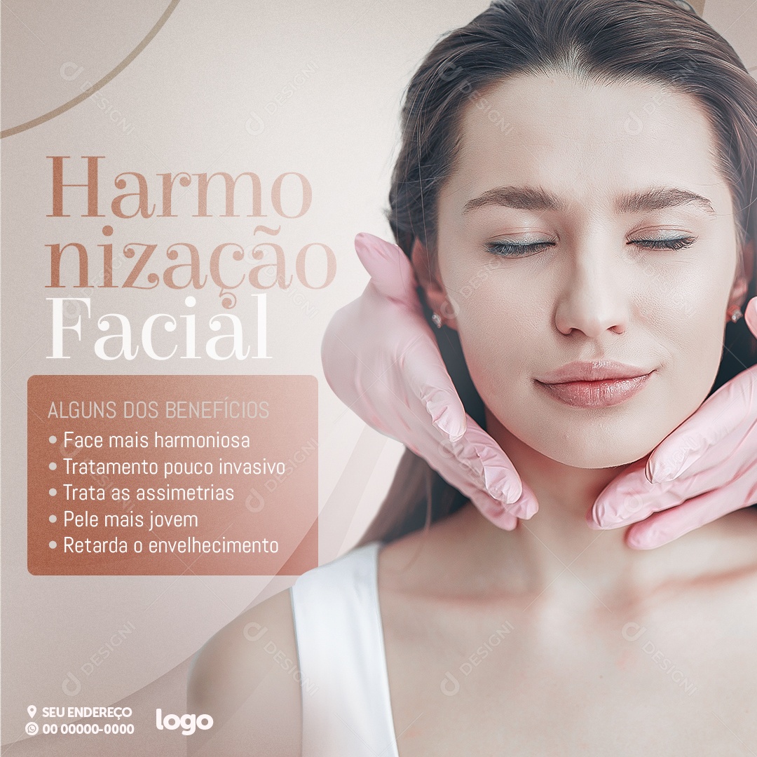 Social Media Harmonização Facial Benefícios PSD Editavel