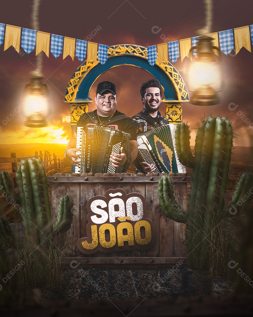 Flyer Show de São João Cantores Social Media PSD Editável