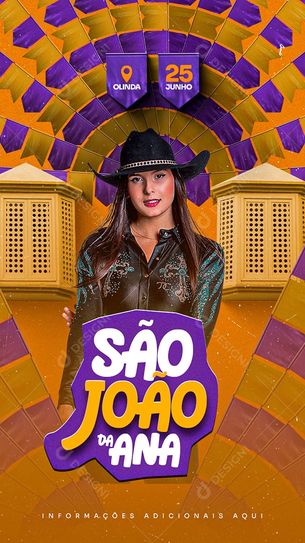 Flyer São João Ana Castela a Boiadeira Story Social Media PSD Editável