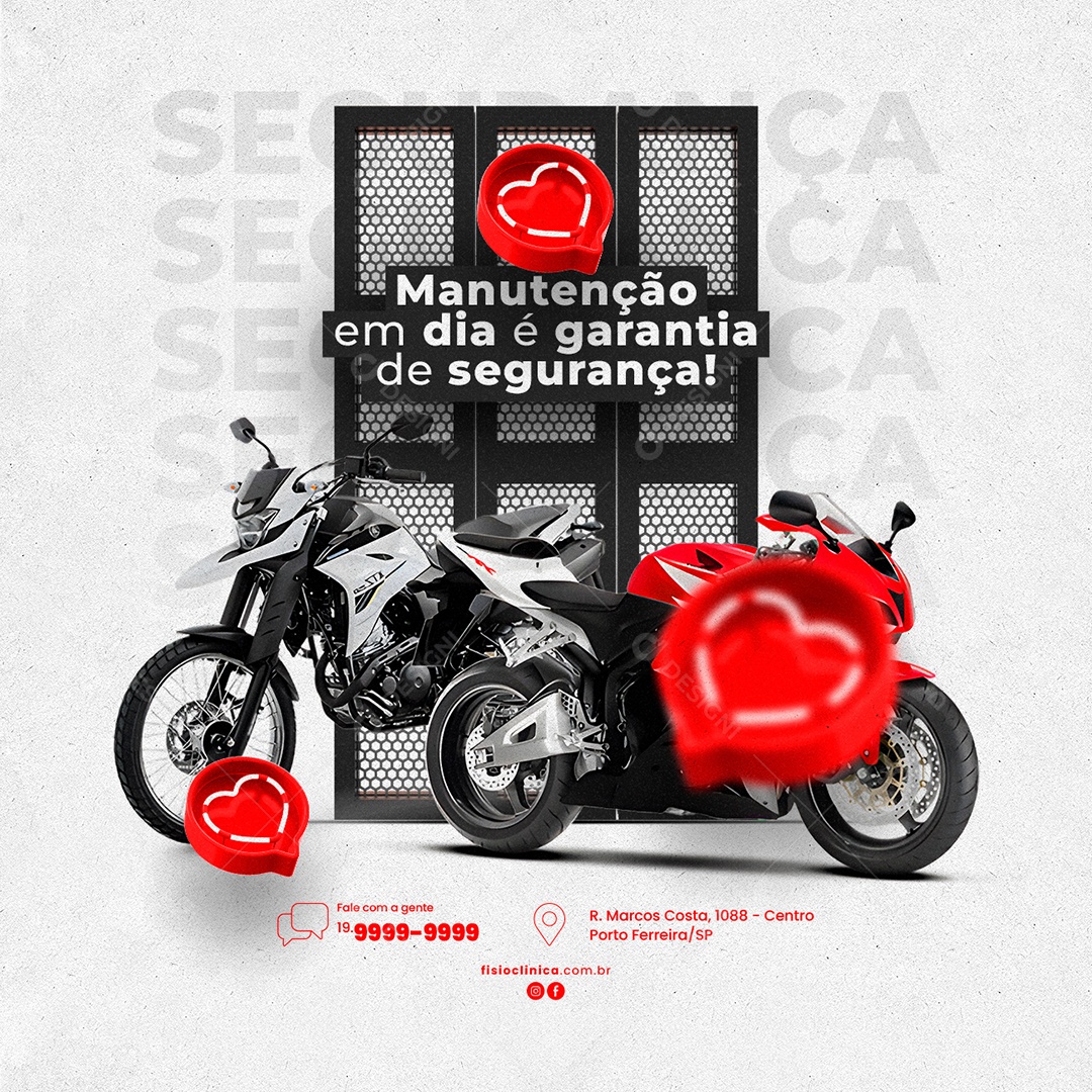 Manutenção Em Dia é Garantia De Segurança Oficina De Moto Social Media PSD Editável
