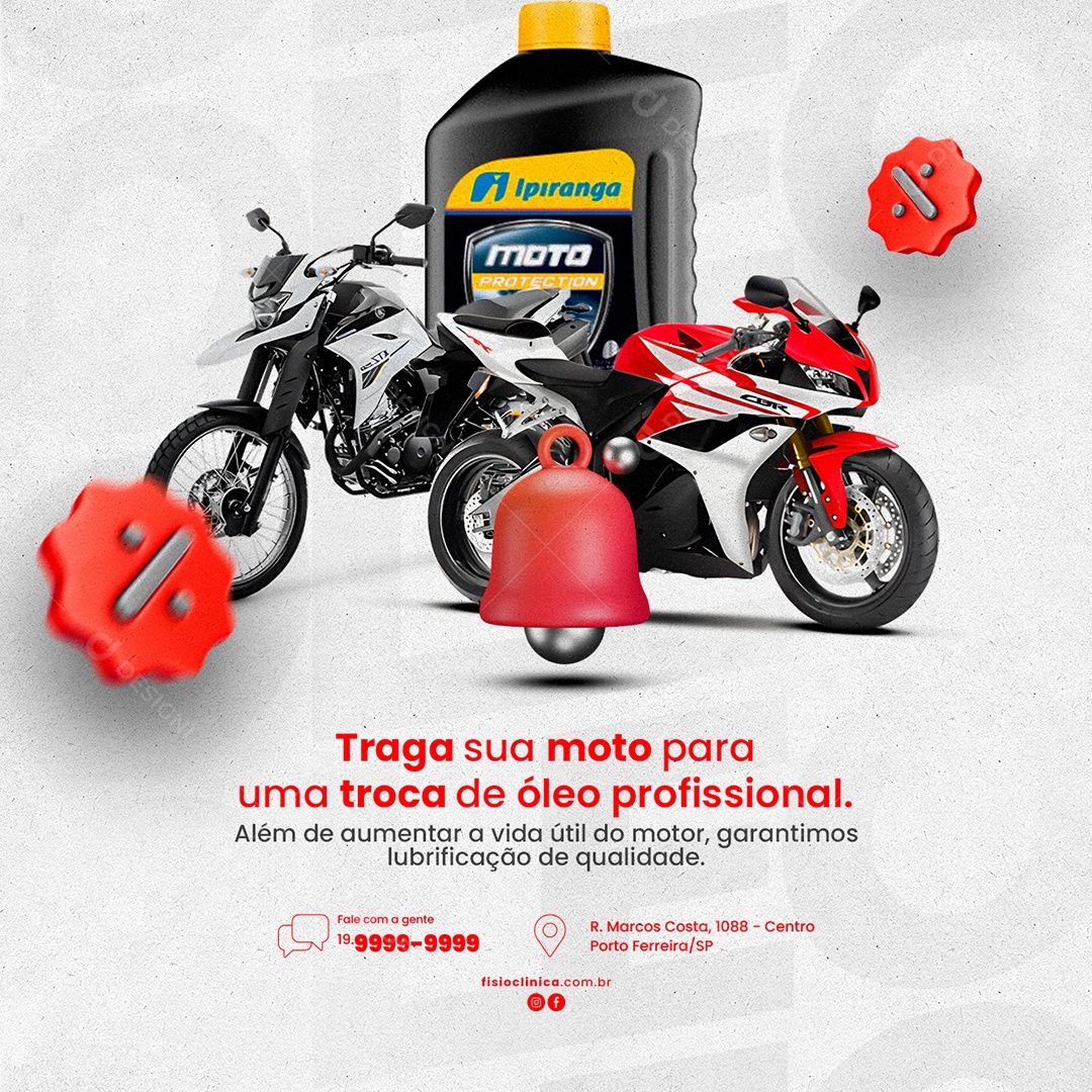 Traga Sua Moto Para Uma Troca De Óleo Profissional Oficina De Moto Social Media PSD Editável