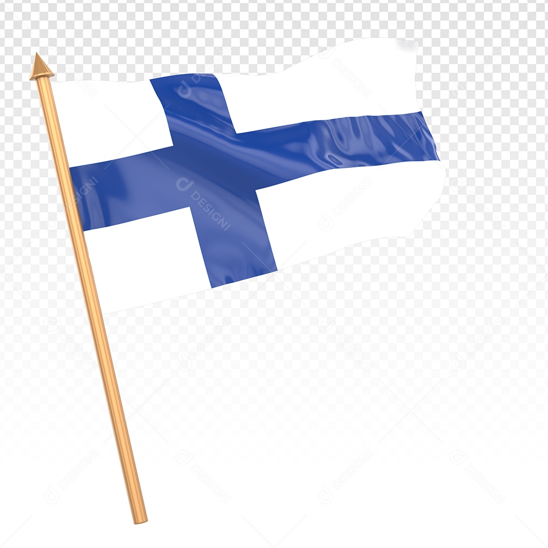 Elemento 3D Bandeira Da Finlândia Para Composição PSD